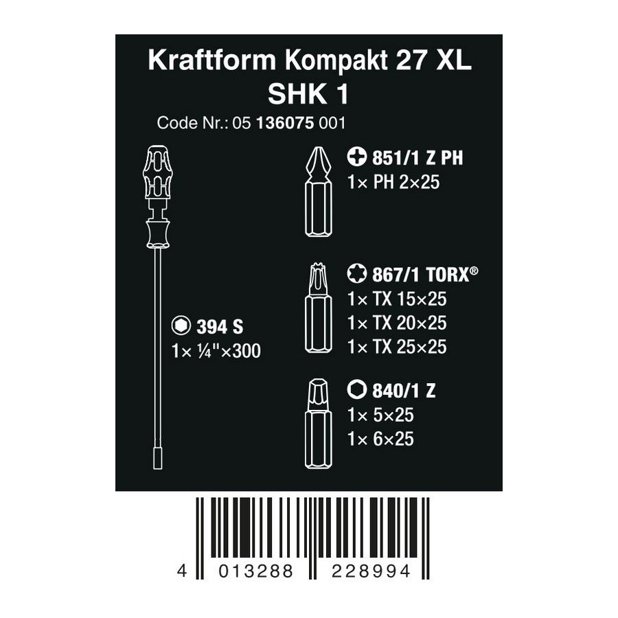 ZESTAW KRAFTFORM KOMPAKT 27 XL SHK 1, 7 CZĘŚĆ - 05136075001.