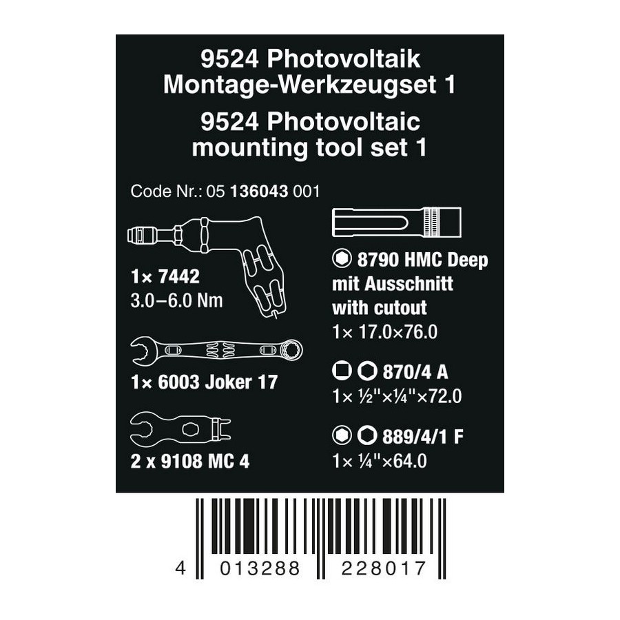 ZESTAW KRAFTFORM SERIA 7400, 9524 SET 1, 7 CZĘŚĆ - 05136043001.