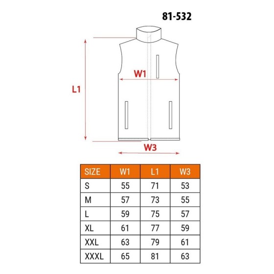 BEZRĘKAWNIK ROBOCZY SOFTSHELL ROZMIAR XL - 81-532-XL.